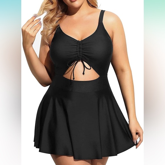 Skater Style Cutout Swim Suit - Picture 1 of 5